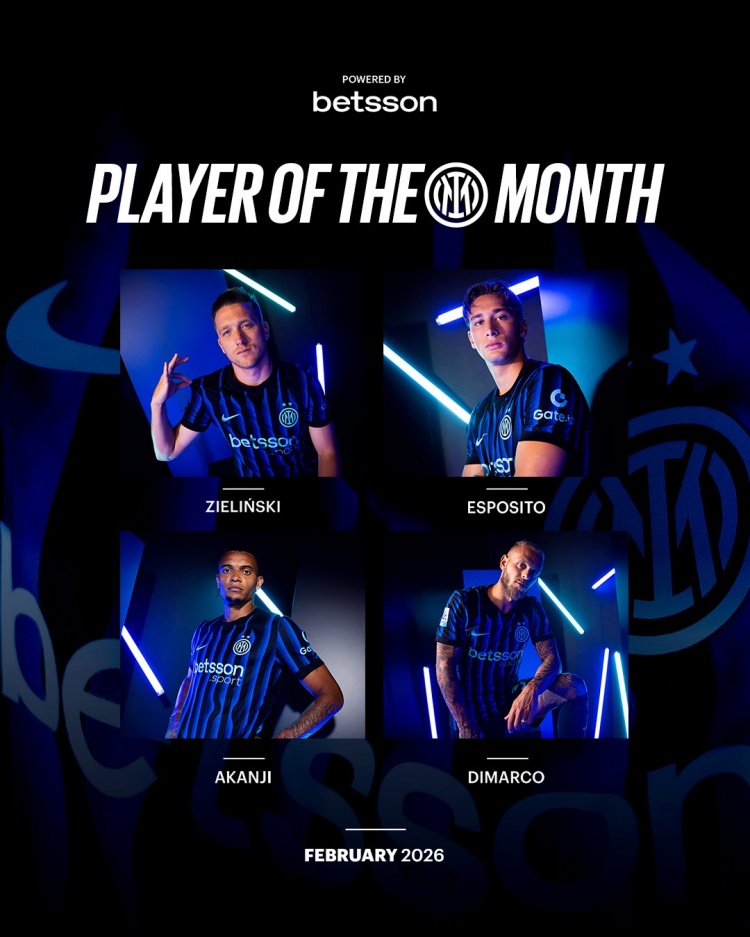 国米2月最佳球员候选：泽林斯基、埃斯波西托、阿坎吉、迪马尔科